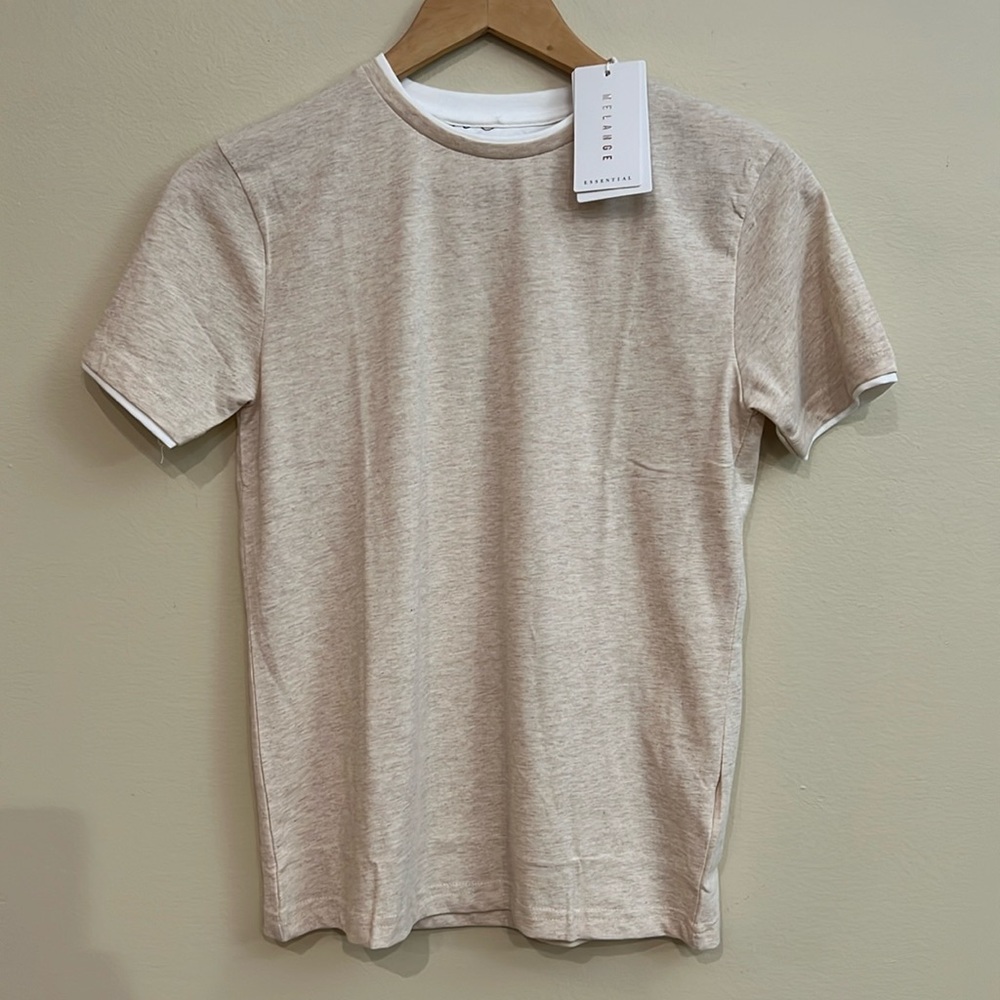 Denim & Flower Ricky Singh Boys Size 9/10 Tan Short Sleeve